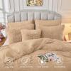 imageSasttie Fluffy Duvet Cover Queen Size Shaggy Queen Duvet Cover Fuzzy Faux Fur and Velvet Duvet Cover Set with Zipper Closure and Corner Ties  1 Duvet Cover and 2 Pillowcases Camel
