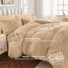 imageSasttie Fluffy Duvet Cover Queen Size Shaggy Queen Duvet Cover Fuzzy Faux Fur and Velvet Duvet Cover Set with Zipper Closure and Corner Ties  1 Duvet Cover and 2 Pillowcases Camel