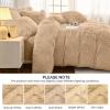 imageSasttie Fluffy Duvet Cover Queen Size Shaggy Queen Duvet Cover Fuzzy Faux Fur and Velvet Duvet Cover Set with Zipper Closure and Corner Ties  1 Duvet Cover and 2 Pillowcases Camel