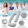 imageSasttie Pregnancy Pillows for Sleeping U Shaped Cooling Full Body Pillow with Removable Cover Pregnant Women Must Haves Maternity Essential Light GreyLight Grey