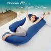 imageSasttie Pregnancy Pillows for Sleeping U Shaped Cooling Full Body Pillow with Removable Cover Pregnant Women Must Haves Maternity Essential Light GreyNavy
