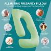 imageSasttie Pregnancy Pillows for Sleeping U Shaped Cooling Full Body Pillow with Removable Cover Pregnant Women Must Haves Maternity Essential Light GreyLight Green