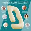 imageSasttie Pregnancy Pillows for Sleeping U Shaped Cooling Full Body Pillow with Removable Cover Pregnant Women Must Haves Maternity Essential Light GreyLight Yellow
