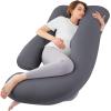 imageSasttie Pregnancy Pillows for Sleeping U Shaped Cooling Full Body Pillow with Removable Cover Pregnant Women Must Haves Maternity Essential Light GreyDark Grey