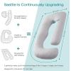 imageSasttie Pregnancy Pillows for Sleeping U Shaped Cooling Full Body Pillow with Removable Cover Pregnant Women Must Haves Maternity Essential Light GreyLight Grey