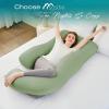 imageSasttie Pregnancy Pillows for Sleeping U Shaped Cooling Full Body Pillow with Removable Cover Pregnant Women Must Haves Maternity Essential Light GreyGreen