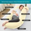 imageSasttie Pregnancy Pillows for Sleeping U Shaped Cooling Full Body Pillow with Removable Cover Pregnant Women Must Haves Maternity Essential Light GreyLight Yellow