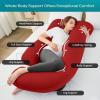 imageSasttie Pregnancy Pillows for Sleeping U Shaped Cooling Full Body Pillow with Removable Cover Pregnant Women Must Haves Maternity Essential Light GreyRed