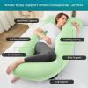 imageSasttie Pregnancy Pillows for Sleeping U Shaped Cooling Full Body Pillow with Removable Cover Pregnant Women Must Haves Maternity Essential Light GreyLight Green