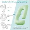 imageSasttie Pregnancy Pillows for Sleeping U Shaped Cooling Full Body Pillow with Removable Cover Pregnant Women Must Haves Maternity Essential Light GreyLight Green