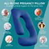 imageSasttie Pregnancy Pillows for Sleeping U Shaped Cooling Full Body Pillow with Removable Cover Pregnant Women Must Haves Maternity Essential Light GreyNavy