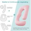 imageSasttie Pregnancy Pillows for Sleeping U Shaped Cooling Full Body Pillow with Removable Cover Pregnant Women Must Haves Maternity Essential Light GreyLight Pink