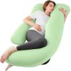 imageSasttie Pregnancy Pillows for Sleeping U Shaped Cooling Full Body Pillow with Removable Cover Pregnant Women Must Haves Maternity Essential Light GreyLight Green