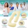 imageSasttie Pregnancy Pillows for Sleeping U Shaped Cooling Full Body Pillow with Removable Cover Pregnant Women Must Haves Maternity Essential Light GreyLight Yellow