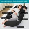 imageSasttie Pregnancy Pillows for Sleeping U Shaped Cooling Full Body Pillow with Removable Cover Pregnant Women Must Haves Maternity Essential Light GreyBlack