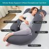 imageSasttie Pregnancy Pillows for Sleeping U Shaped Cooling Full Body Pillow with Removable Cover Pregnant Women Must Haves Maternity Essential Light GreyDark Grey