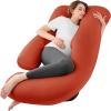 imageSasttie Pregnancy Pillows for Sleeping U Shaped Cooling Full Body Pillow with Removable Cover Pregnant Women Must Haves Maternity Essential Light GreyOrange