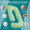 imageSasttie Pregnancy Pillows for Sleeping U Shaped Cooling Full Body Pillow with Removable Cover Pregnant Women Must Haves Maternity Essential Light GreyLight Green