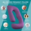 imageSasttie Pregnancy Pillows for Sleeping U Shaped Cooling Full Body Pillow with Removable Cover Pregnant Women Must Haves Maternity Essential Light GreyPurple