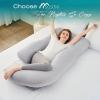 imageSasttie Pregnancy Pillows for Sleeping U Shaped Cooling Full Body Pillow with Removable Cover Pregnant Women Must Haves Maternity Essential Light GreyLight Grey