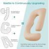imageSasttie Pregnancy Pillows for Sleeping U Shaped Cooling Full Body Pillow with Removable Cover Pregnant Women Must Haves Maternity Essential Light GreyBeige