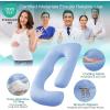 imageSasttie Pregnancy Pillows for Sleeping U Shaped Cooling Full Body Pillow with Removable Cover Pregnant Women Must Haves Maternity Essential Light GreyLight Blue