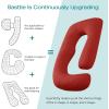 imageSasttie Pregnancy Pillows for Sleeping U Shaped Cooling Full Body Pillow with Removable Cover Pregnant Women Must Haves Maternity Essential Light GreyRed