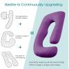 imageSasttie Pregnancy Pillows for Sleeping U Shaped Cooling Full Body Pillow with Removable Cover Pregnant Women Must Haves Maternity Essential Light GreyPurple