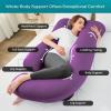 imageSasttie Pregnancy Pillows for Sleeping U Shaped Cooling Full Body Pillow with Removable Cover Pregnant Women Must Haves Maternity Essential Light GreyPurple