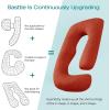 imageSasttie Pregnancy Pillows for Sleeping U Shaped Cooling Full Body Pillow with Removable Cover Pregnant Women Must Haves Maternity Essential Light GreyOrange