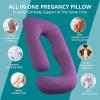 imageSasttie Pregnancy Pillows for Sleeping U Shaped Cooling Full Body Pillow with Removable Cover Pregnant Women Must Haves Maternity Essential Light GreyPurple