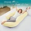 imageSasttie Pregnancy Pillows for Sleeping U Shaped Cooling Full Body Pillow with Removable Cover Pregnant Women Must Haves Maternity Essential Light GreyLight Yellow