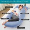 imageSasttie Pregnancy Pillows for Sleeping U Shaped Cooling Full Body Pillow with Removable Cover Pregnant Women Must Haves Maternity Essential Light GreyBlue