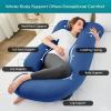 imageSasttie Pregnancy Pillows for Sleeping U Shaped Cooling Full Body Pillow with Removable Cover Pregnant Women Must Haves Maternity Essential Light GreyNavy