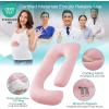 imageSasttie Pregnancy Pillows for Sleeping U Shaped Cooling Full Body Pillow with Removable Cover Pregnant Women Must Haves Maternity Essential Light GreyLight Pink