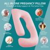imageSasttie Pregnancy Pillows for Sleeping U Shaped Cooling Full Body Pillow with Removable Cover Pregnant Women Must Haves Maternity Essential Light GreyLight Pink