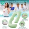 imageSasttie Pregnancy Pillows for Sleeping U Shaped Cooling Full Body Pillow with Removable Cover Pregnant Women Must Haves Maternity Essential Light GreyLight Green