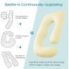 imageSasttie Pregnancy Pillows for Sleeping U Shaped Cooling Full Body Pillow with Removable Cover Pregnant Women Must Haves Maternity Essential Light GreyLight Yellow