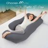 imageSasttie Pregnancy Pillows for Sleeping U Shaped Cooling Full Body Pillow with Removable Cover Pregnant Women Must Haves Maternity Essential Light GreyDark Grey