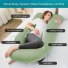 imageSasttie Pregnancy Pillows for Sleeping U Shaped Cooling Full Body Pillow with Removable Cover Pregnant Women Must Haves Maternity Essential Light GreyGreen