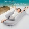 imageSasttie Pregnancy Pillows for Sleeping U Shaped Cooling Full Body Pillow with Removable Cover Pregnant Women Must Haves Maternity Essential Light GreyLight Grey