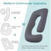 imageSasttie Pregnancy Pillows for Sleeping U Shaped Cooling Full Body Pillow with Removable Cover Pregnant Women Must Haves Maternity Essential Light GreyDark Grey