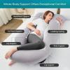 imageSasttie Pregnancy Pillows for Sleeping U Shaped Cooling Full Body Pillow with Removable Cover Pregnant Women Must Haves Maternity Essential Light GreyLight Grey