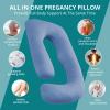 imageSasttie Pregnancy Pillows for Sleeping U Shaped Cooling Full Body Pillow with Removable Cover Pregnant Women Must Haves Maternity Essential Light GreyBlue