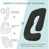 imageSasttie Pregnancy Pillows for Sleeping U Shaped Cooling Full Body Pillow with Removable Cover Pregnant Women Must Haves Maternity Essential Light GreyBlack