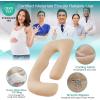 imageSasttie Pregnancy Pillows for Sleeping U Shaped Cooling Full Body Pillow with Removable Cover Pregnant Women Must Haves Maternity Essential Light GreyBeige