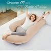 imageSasttie Pregnancy Pillows for Sleeping U Shaped Cooling Full Body Pillow with Removable Cover Pregnant Women Must Haves Maternity Essential Light GreyBeige