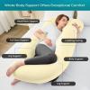 imageSasttie Pregnancy Pillows for Sleeping U Shaped Cooling Full Body Pillow with Removable Cover Pregnant Women Must Haves Maternity Essential Light GreyLight Yellow
