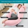 imageSasttie Pregnancy Pillows for Sleeping U Shaped Cooling Full Body Pillow with Removable Cover Pregnant Women Must Haves Maternity Essential Light GreyLight Pink