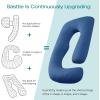imageSasttie Pregnancy Pillows for Sleeping U Shaped Cooling Full Body Pillow with Removable Cover Pregnant Women Must Haves Maternity Essential Light GreyNavy